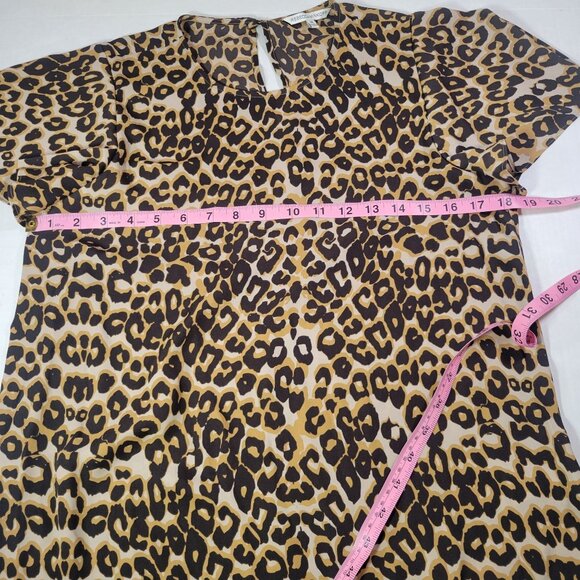 Rebecca Minkoff Women Professional Leopard Print Short Sleeve Blouse Size M - Picture 5 of 7